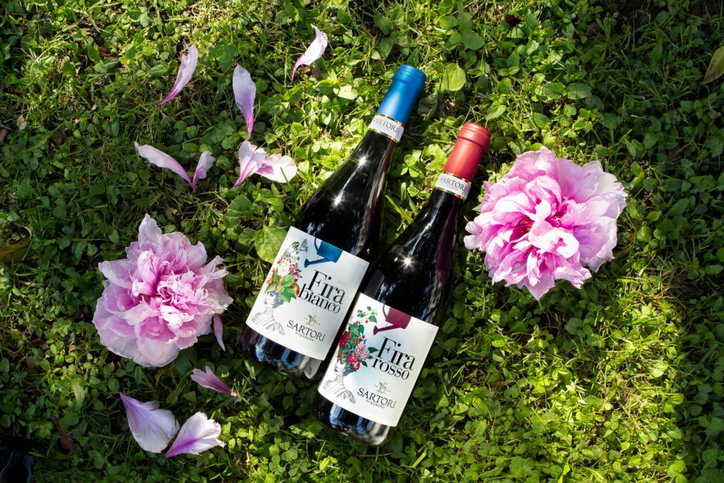 SHOOTING VINO FIRA BIANCO E ROSSO SARTORI